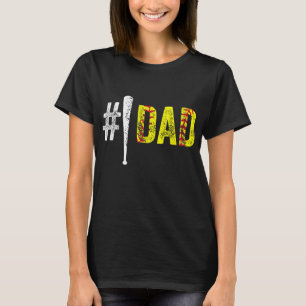 Camiseta Pai de Softball Número Um - Pai de Jogador de Soft
