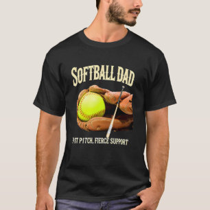 Camiseta Pai de Softbol Lançamento Rápido Apoio Feroz Desig