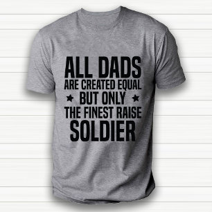 Camiseta Pai de Soldado Engraçado ou Branco de Apreciação d