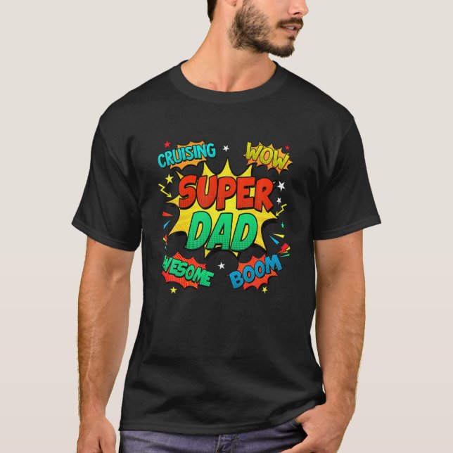 Camiseta Pai De Super-Herói Do Mens, Figurino Para O Livro  (Frente)