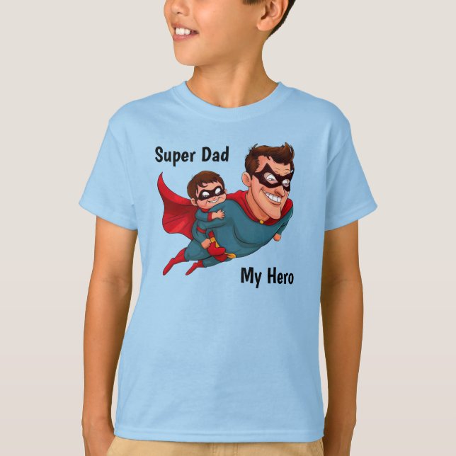 Camiseta Pai de Super-Herói Personalizado (Frente)