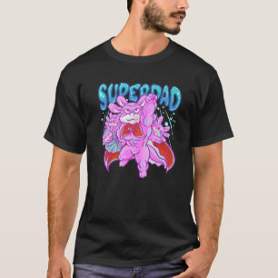 Camiseta Pai de Super Pai do Pai Axolotl  Super-Herói Pai