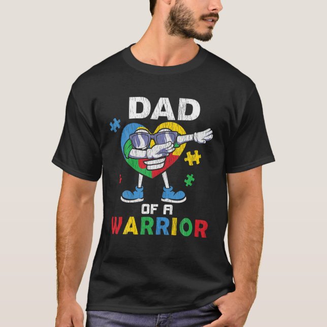 Camiseta Pai De Um Farol Autista Do Guerreiro Autismo Autis (Frente)