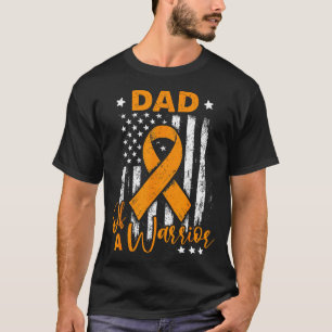 Camiseta Pai de um guerreiro consciência da leucemia bandei