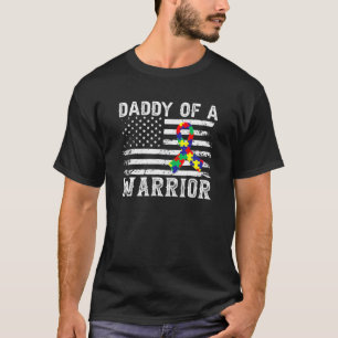 Camiseta Pai De Uma Consciência De Autismo Do Guerreiro Par