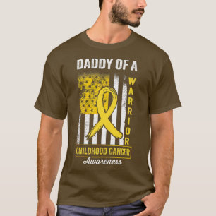 Camiseta Pai de uma consciência de Cancer guerreiro Dourada