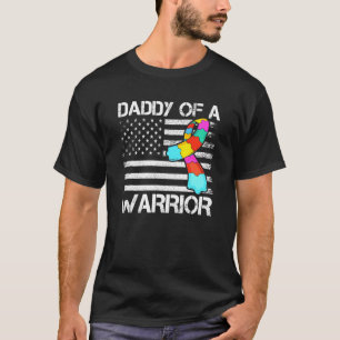Camiseta Pai De Uma Consciência Do Autismo Do Guerreiro Par