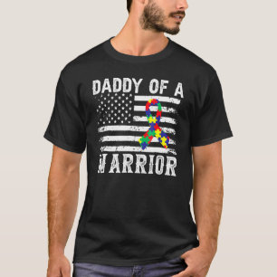 Camiseta Pai De Uma Consciência Do Autismo Do Guerreiro Par