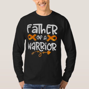 Camiseta Pai De Uma Família De Leucemia Laranja Guerreira