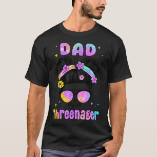 Camiseta Pai De Uma Garota aniversário de 3 anos de Ameaça
