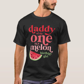 Camiseta Pai de uma garota de aniversário de melão Watermel