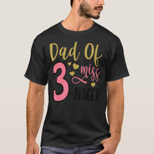 Camiseta Pai De Uma Princesa aniversário de 3 anos Ameaçado
