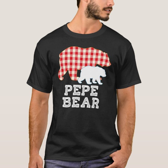 Camiseta Pai de Urso Excelente de Pepe Xadrez Avô Dia Pro (Frente)