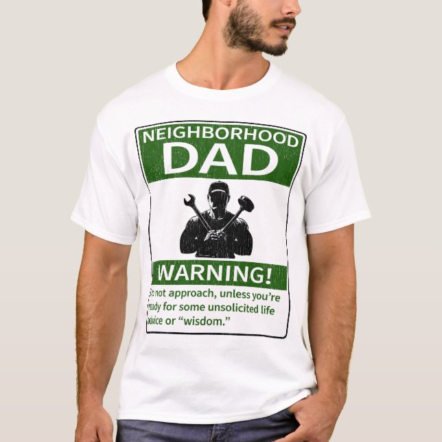 Camiseta Pai de Vizinhança Advertência Verde Corrigir (Frente)