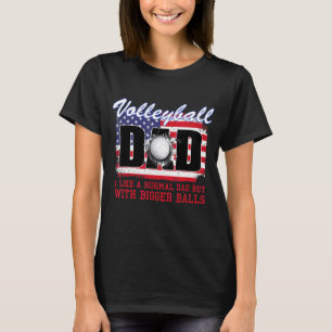 Camiseta Pai De Voleibol Como Pai Normal Com Bolas Maiores