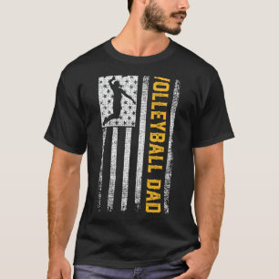 Camiseta Pai De Voleibol Vintage Estados Unidos Bandeira Di