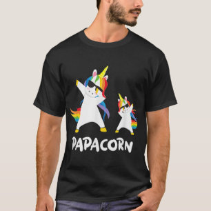 Camiseta Pai de vovô engraçado Papa Unicorn Papacorn Dab Da