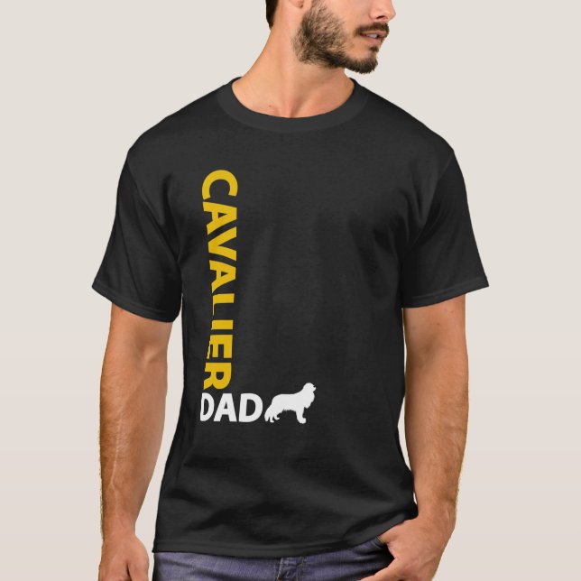Camiseta Pai descuidado do Spaniel de rei Charles (Frente)