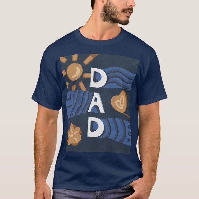 Camiseta Pai - Dia de os pais feliz azul (Frente)