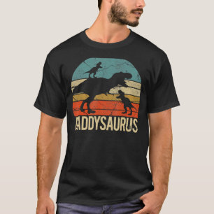 Camiseta Pai Dinossauro Daddysaurus 2 Crianças Dia de os pa
