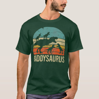 Camiseta Pai Dinossauro Daddysaurus 4 crianças Presentes