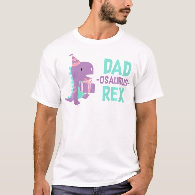 Camiseta Pai Dinossauro Família Correspondendo Festa de Nam (Frente)