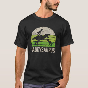 Camiseta Pai Dinossauro Pai Daddysaurus 2 Duas Crianças 202
