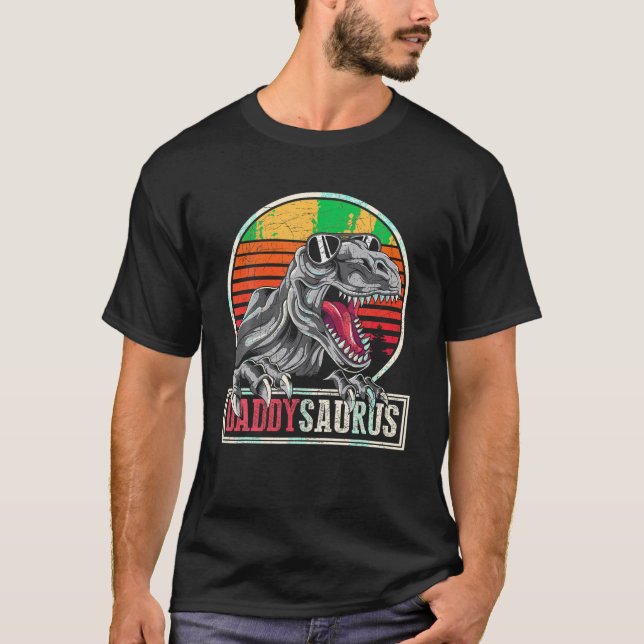 Camiseta Pai Dinossauro Pai Familiar Idea Daddysaurus T Re (Frente)