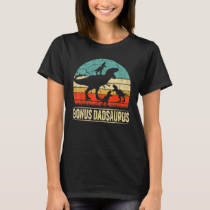 Camiseta Pai Dinossauro T Rex Bonus Dadsaurus 3 Filhos