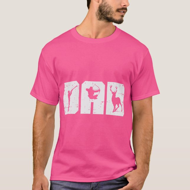 Camiseta Pai disparando Arco de tiro cercado por  Deer Arch (Frente)