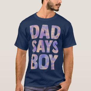 Camiseta pai diz gênero de menino revela anúncio de gravide