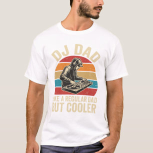 Camiseta Pai DJ Mas Legal Design Vetor Pôr do Sol Vintage_1