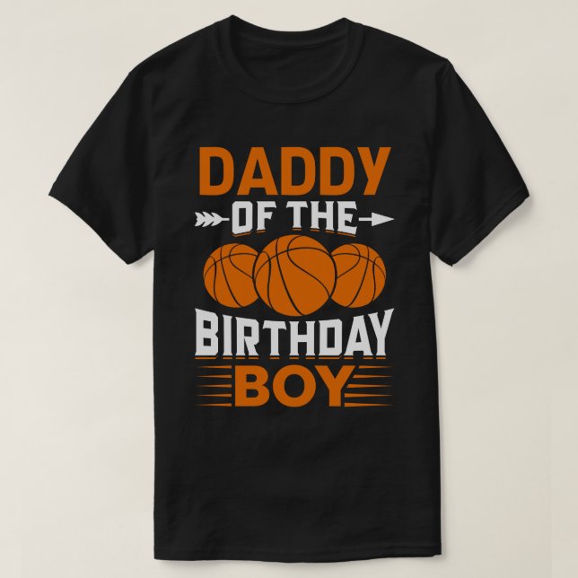 Camiseta PAI Do Aniversário De Basquete (Frente do Design)
