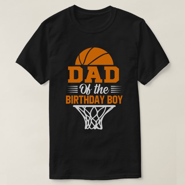 Camiseta PAI Do Aniversário De Basquete (Frente do Design)
