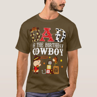 Camiseta Pai do Aniversário do Cowboy 1rua Primeiro Cabelei