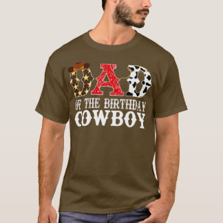 Camiseta Pai do Aniversário do Cowboy 1rua Primeiro Cabelei