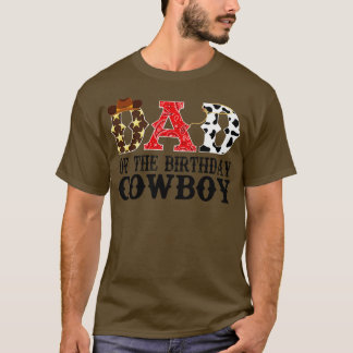 Camiseta Pai do Aniversário do Cowboy 1rua Primeiro Cabelei
