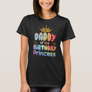 Camiseta Pai Do Aniversário Festa Princesa Meninas Tie Dy
