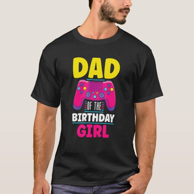 Camiseta Pai Do Aniversário Gamer Controller Gaming (Frente)