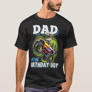 Camiseta Pai Do Aniversário Garoto Monstro Do Dinossauro