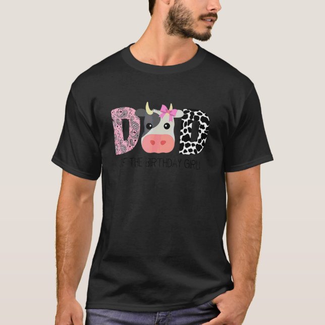Camiseta Pai Do Aniversário Para Fazenda De Vaca De Raparig (Frente)