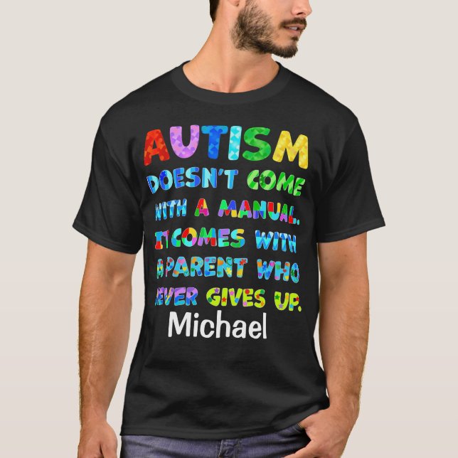 Camiseta Pai do AUTISM nunca desiste (Frente)