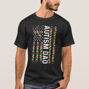 Camiseta Pai do Autismo Conscientização do Autismo Bandeira