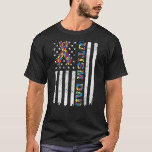 Camiseta Pai do Autismo Fita de Conscientização do Autismo 