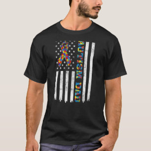 Camiseta Pai do Autismo Fita de Conscientização do Autismo