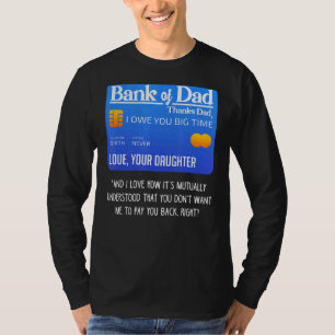 Camiseta Pai Do Banco De Obrigados Pais Eu Devo A Vocês Gra