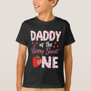 Camiseta Pai Do Berry Sweet One Strawberry First Birt