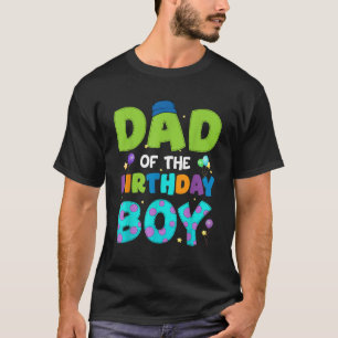 Camiseta Pai Do Birthday Boy Engraçado Festa Da Família Mon
