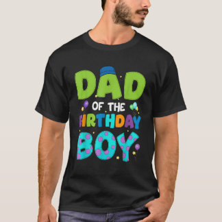 Camiseta Pai Do Birthday Boy Engraçado Festa Da Família Mon