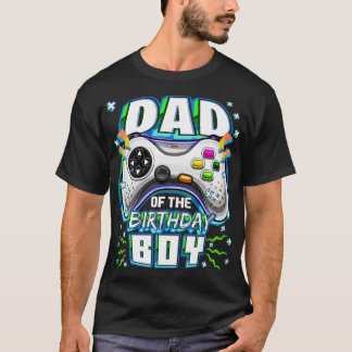 Camiseta Pai do Birthday Boy Matching Video Birthday P